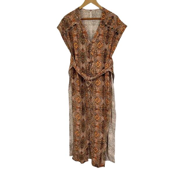 New FREE PEOPLE Farrah Dress $248 LARGE Ivory Sequin Detailed Adjustable Tie - Picture 3 of 5